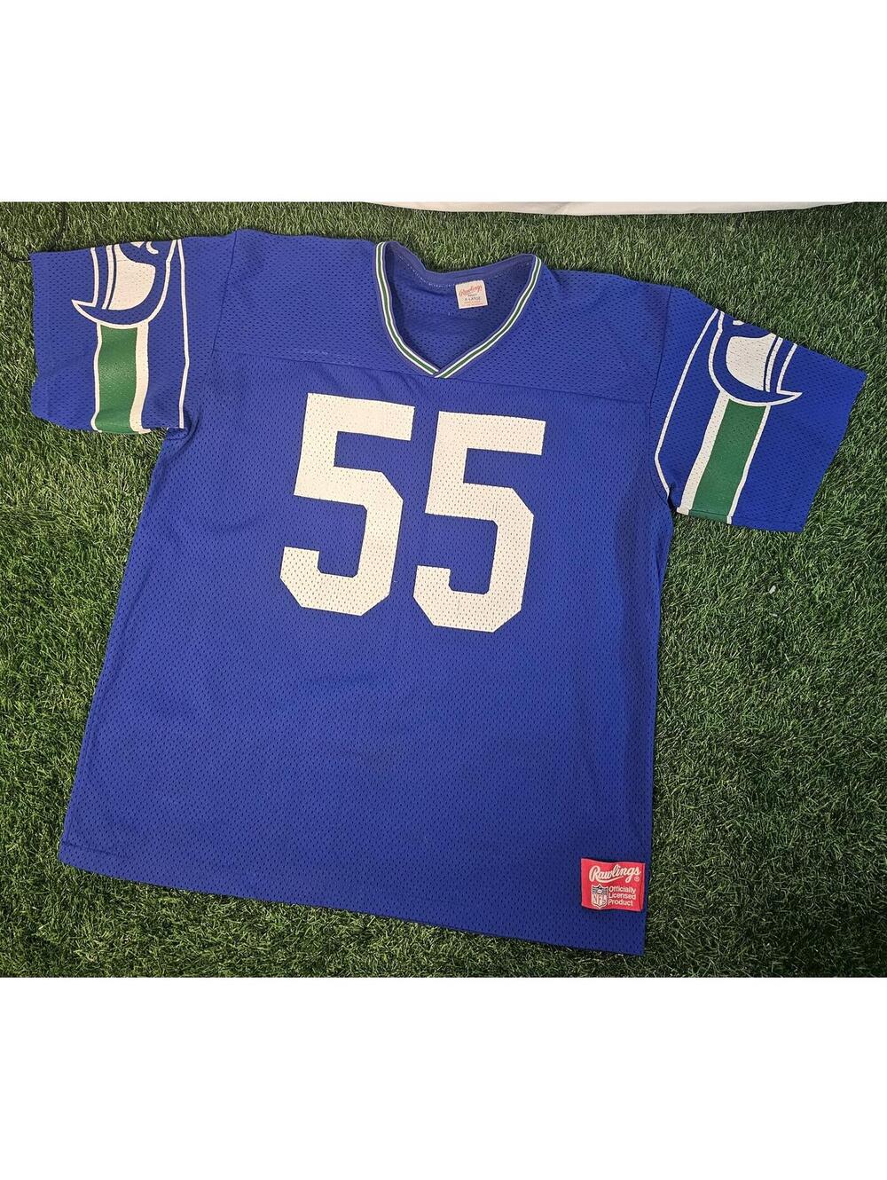 Vintage 80s Seattle Seahawks BRIAN BOSWORTH #55 Jersey Size XL MADE IN USA